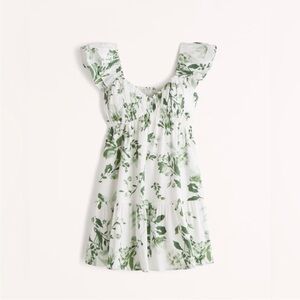 Green and White floral flutter sleeve dress from Abercrombie and Fitch